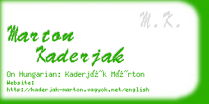 marton kaderjak business card